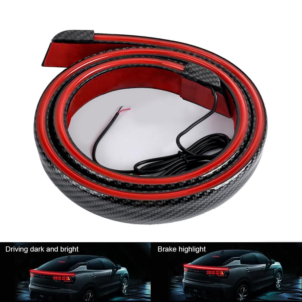 Universal Car Spoiler Led Rear Wing Light Car trunk Trim strip Exterior Interior Parts Trunk Tail Lip DRL Lamp For Audi BMW Benz