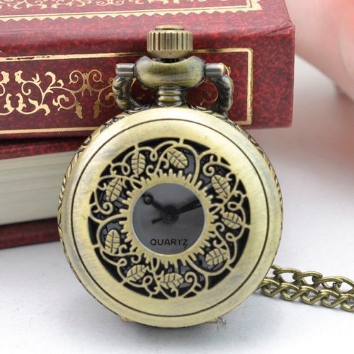 Butterfly Stainless Steel Pocket Fob Watch Quartz