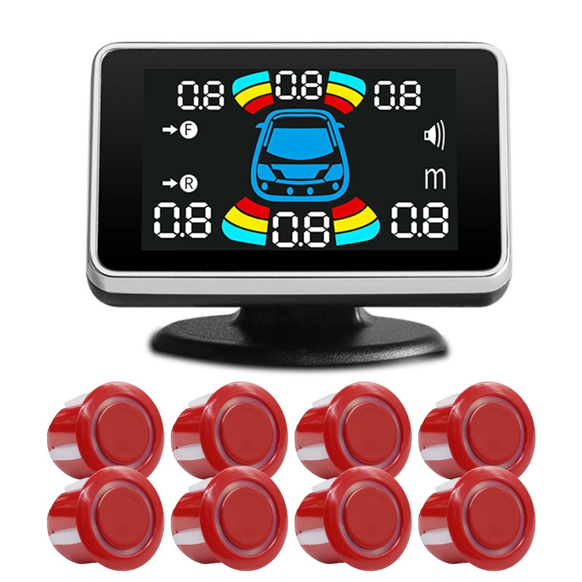 1 Set Car Reversing Radars High Sensitivity Red