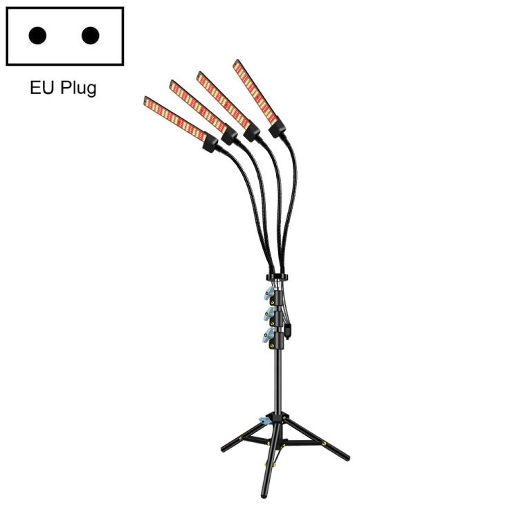 LED Growth Lamp Four Head  Dimming Light EU Plug