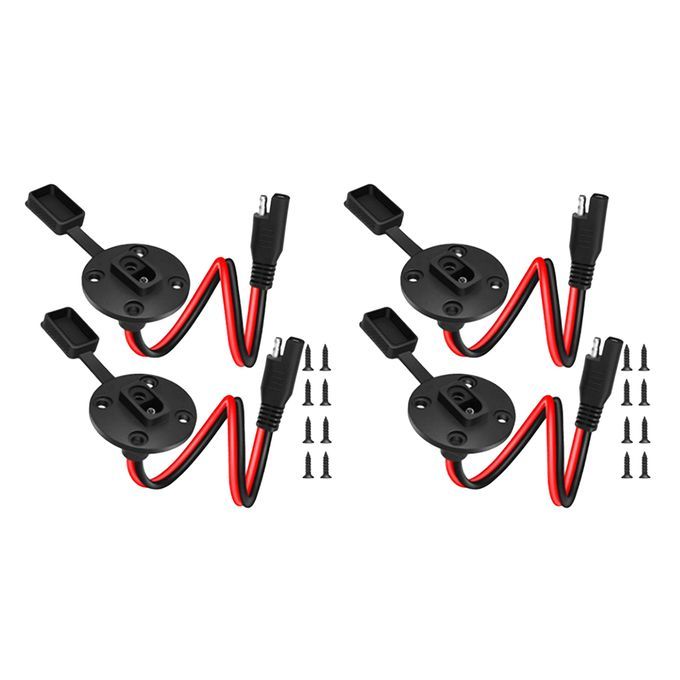 4pcs Solar Weatherproof SAE Socket Sidewall PortSAE Quick Connect