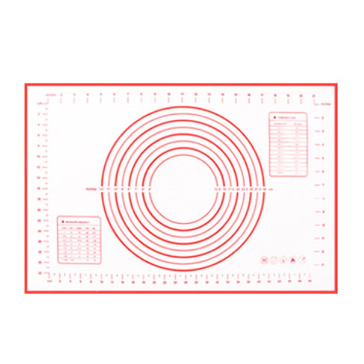 Silicone Making Baking Mat BBQ Mat with Clear Scale Design Washable Rotatable for Home Kitchen Daily Use