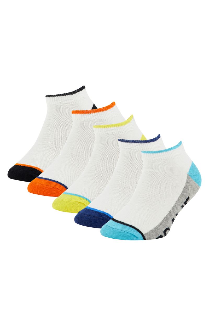 5 Piece Boy Low Cut Socks- White