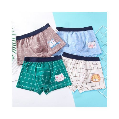 4 Pieces Animal Print Boys Boxers
