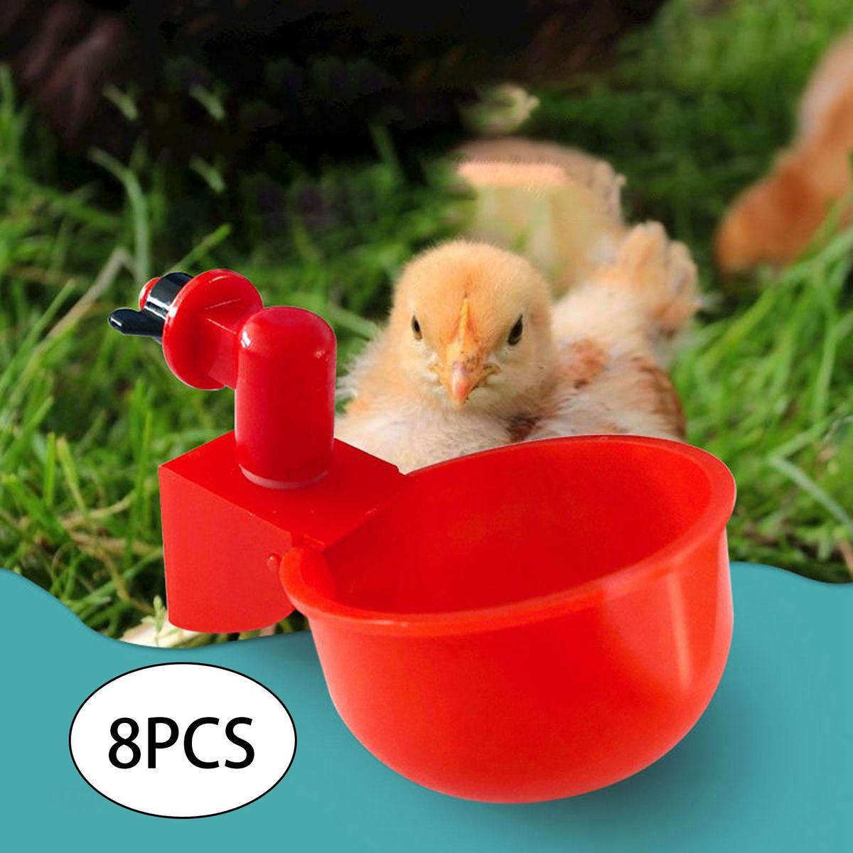 8/12x Chicken Drinker Cups Automatic Poultry Waterer Water Drink Cup