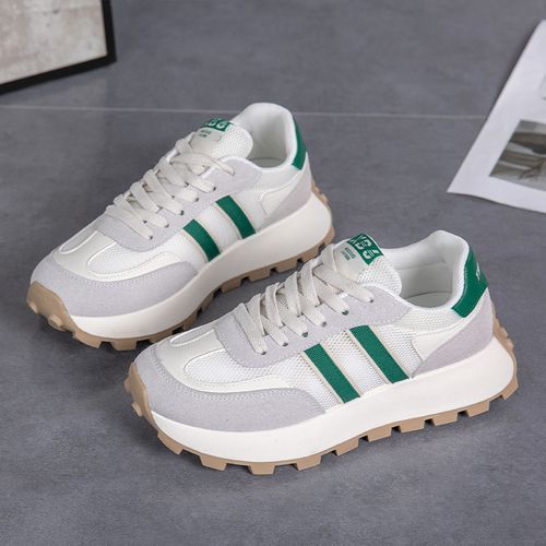 Thick-soled Sports Shoes Women Running Sneakers Beige Sneakers Ladies