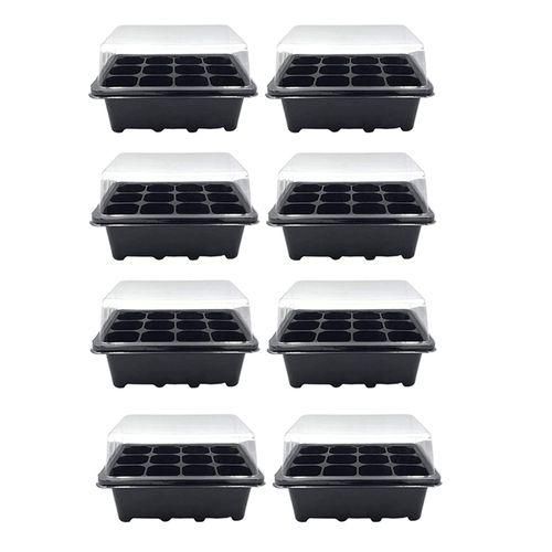 8 Pcs Seed Trays With Lids 12 Cells Seed Starter
