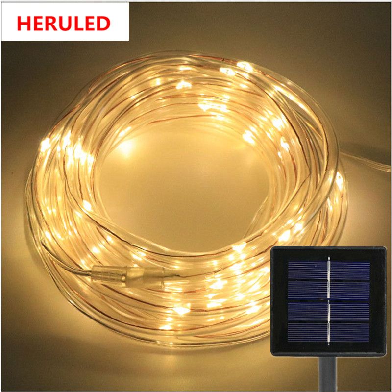 LED Solar String Tube Light White Warm White RGB Color