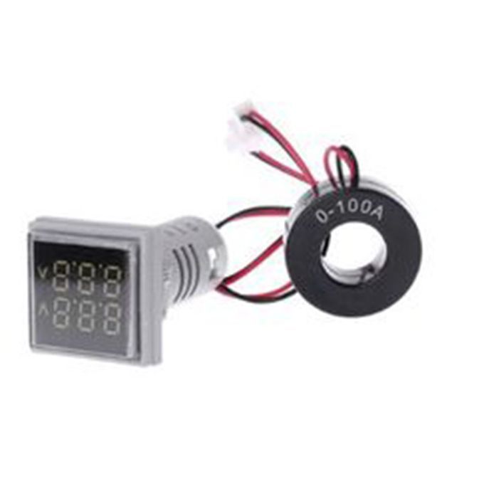 Square Digital Ammeter Voltmeter AC60-500V AC 0-100A AD16一22FVA Tester