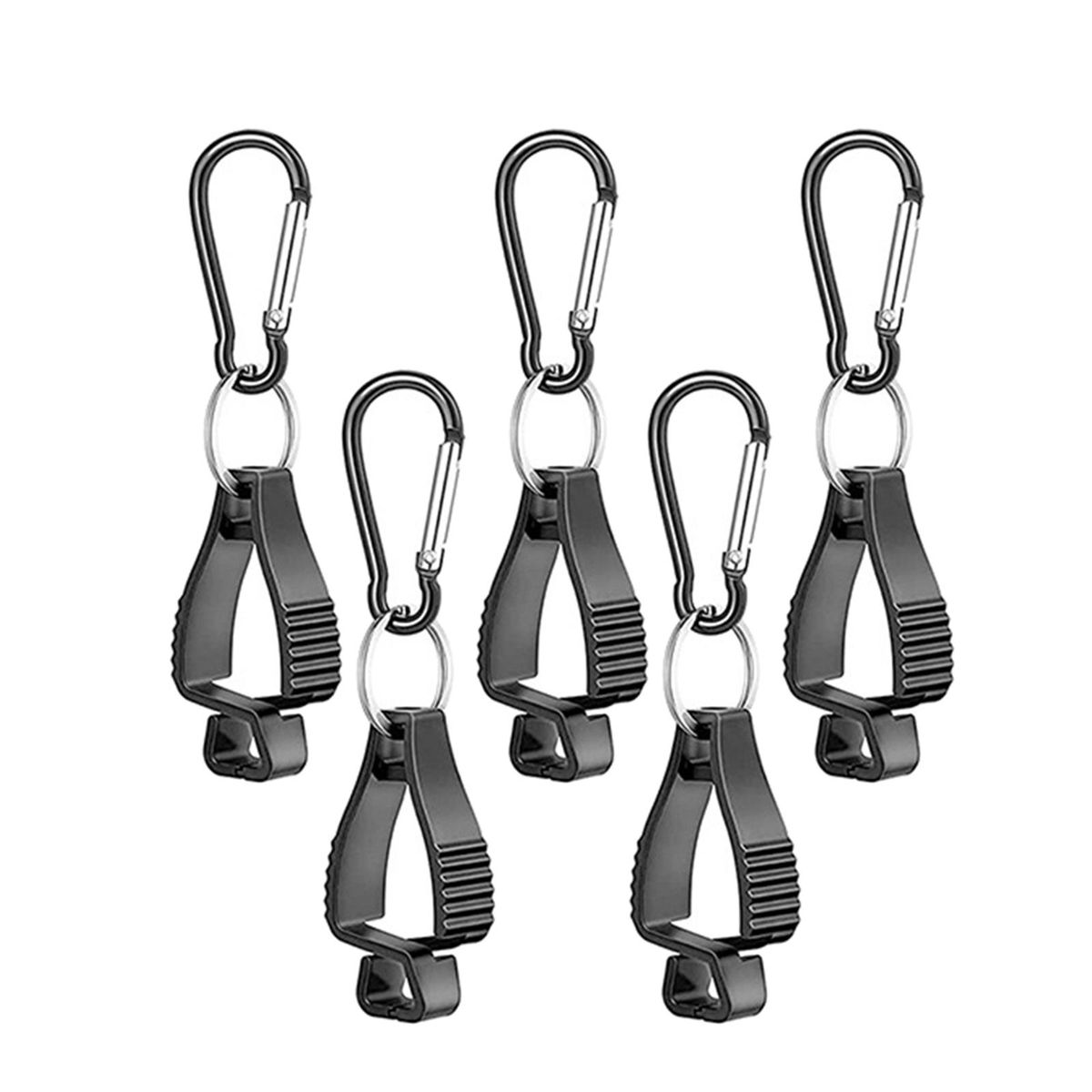 5 Pieces  Grabber Holder, Black  Interlock