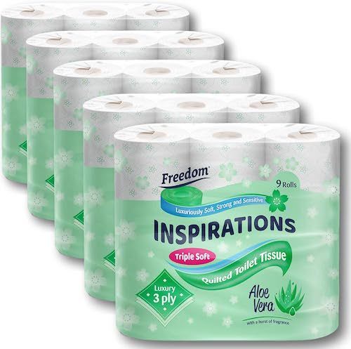 Inspirations Quilted Toilet Tissue Pack - Soft White 45 Rolls (5 X 9 Roll Pack)