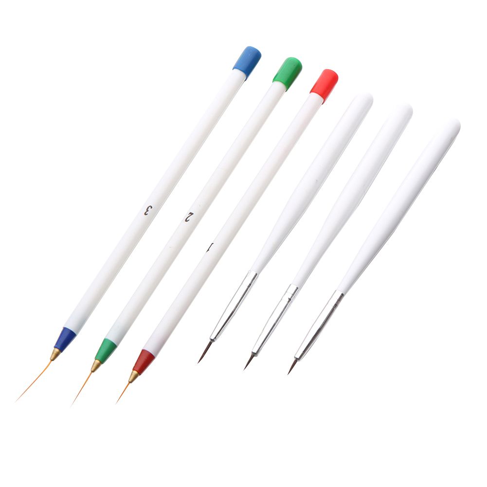 6Pcs Nail Art Design Brush Dotting Painting Drawing-White