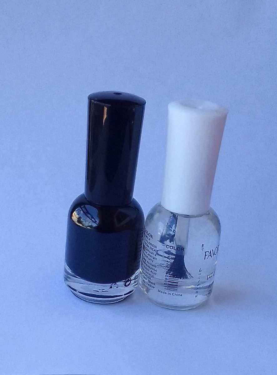 2PCS NAIL POLISH, HARDENER AND BLACK, 25ml
