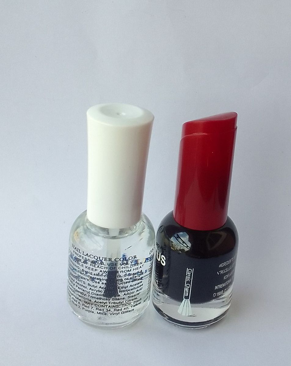 2PCS NAIL POLISH, HARDENER AND WINE RED, 25ml