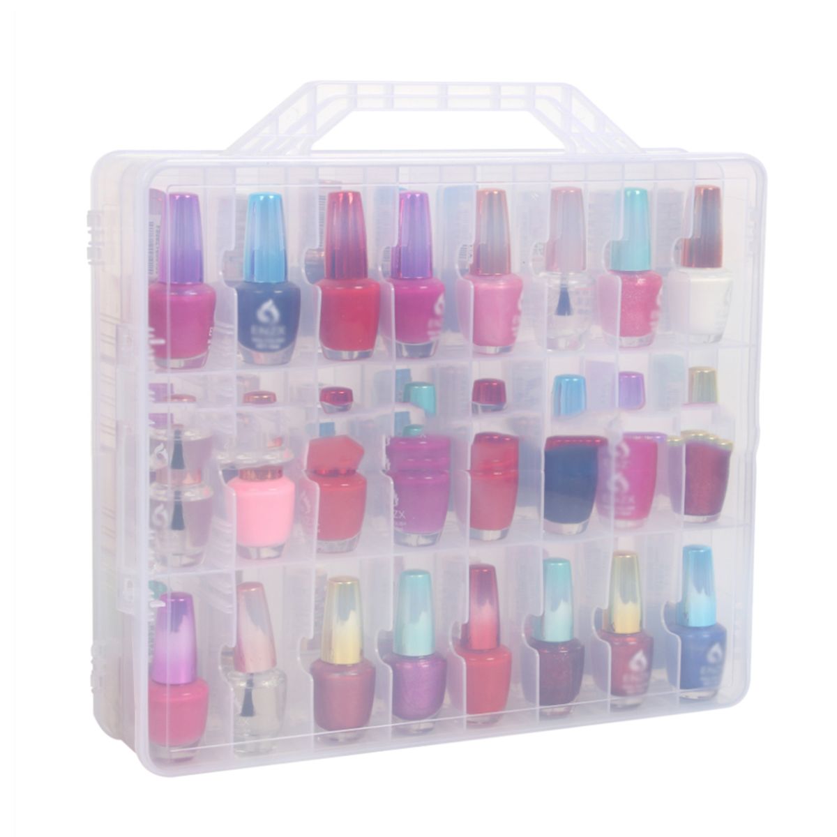 48 Grids Nail Glue Caddy Holder Box Women Essential Double