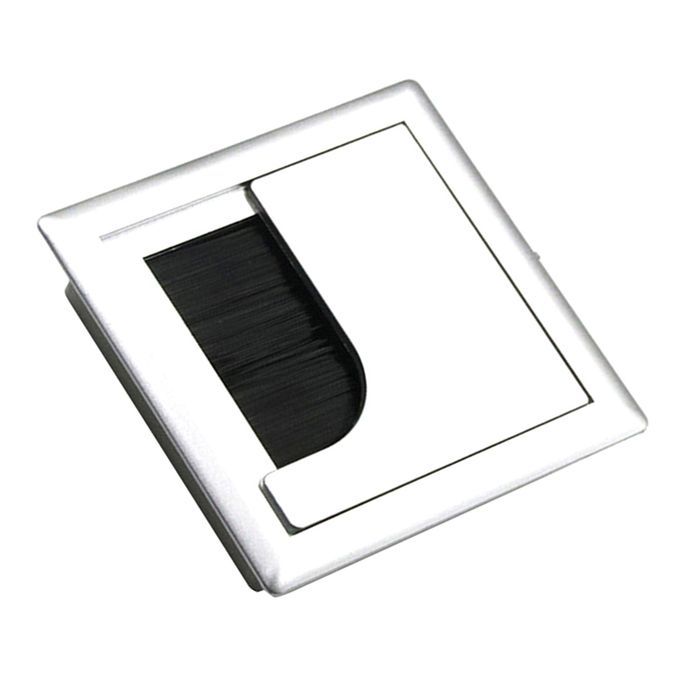 Computer Desk Grommet Cable Port Tidy Wire Hole Cover 80*80mm Aluminum