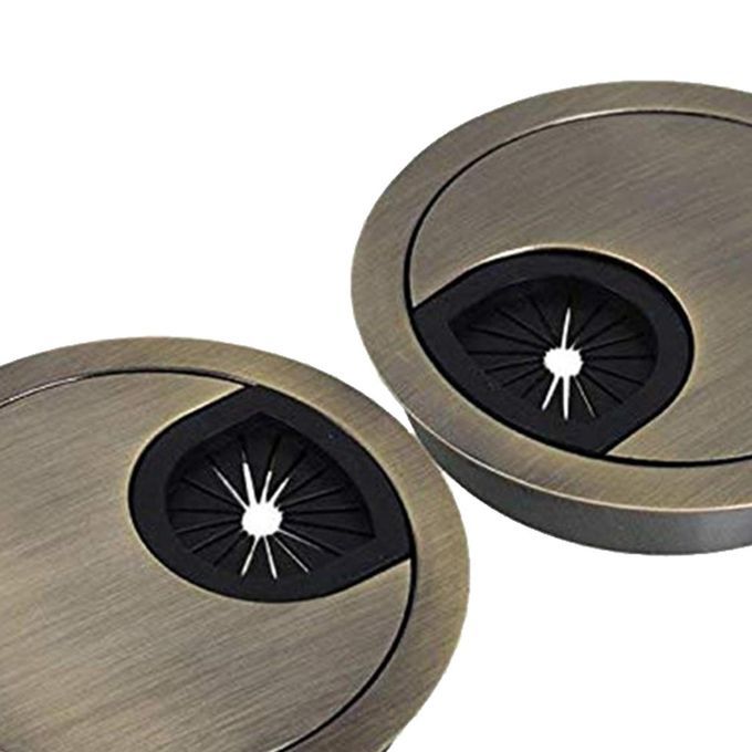 2 Pack 60mm Computer Desk Table Zinc Alloy Grommet Cable Port Bronze