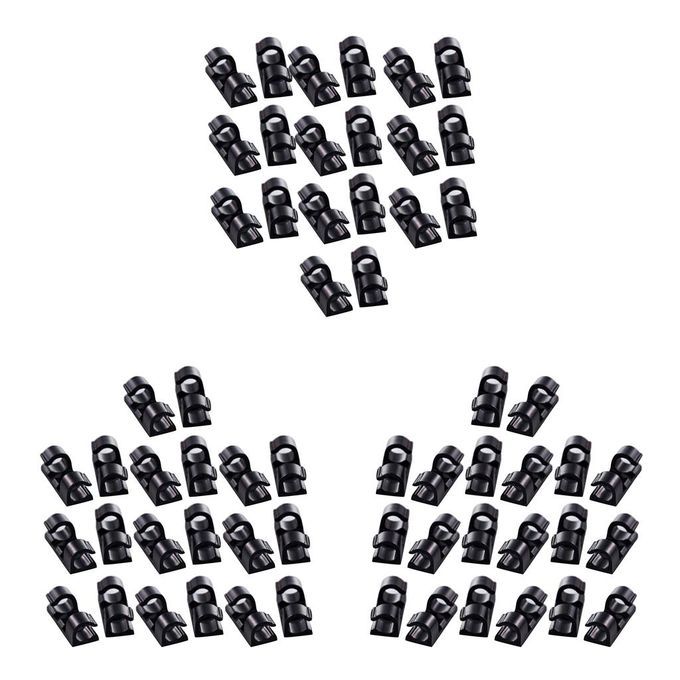 60x Self Adhesive Wire Tie Cable Clips Clamps Holder For Car Dash Cam