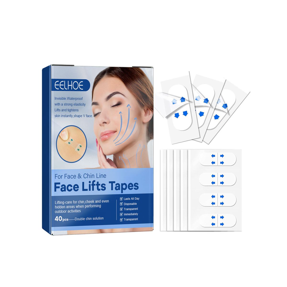 40PCS V Face Invisible Tape Face Lifting Firming