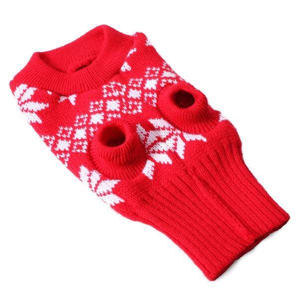 Maple Leaf Pet Dog Knitted Breathable Sweater Outwear Apparel#Red S Red XS 7inch