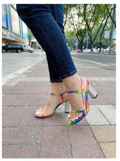 Ladies Heel Sandal Shoes - Rambo Colour