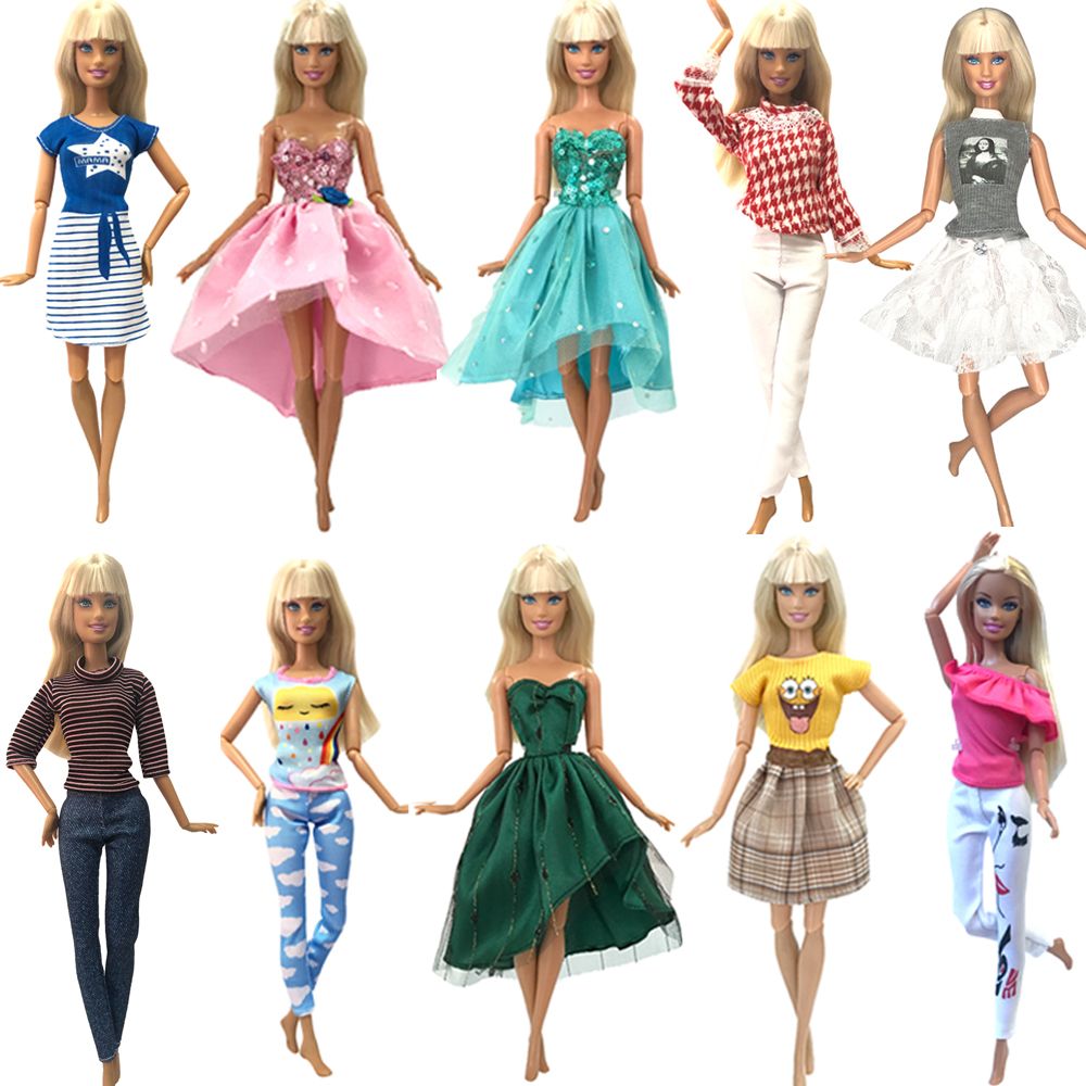 NK 10 Pcs Princess Doll Dress Noble Party Gown For Barbie