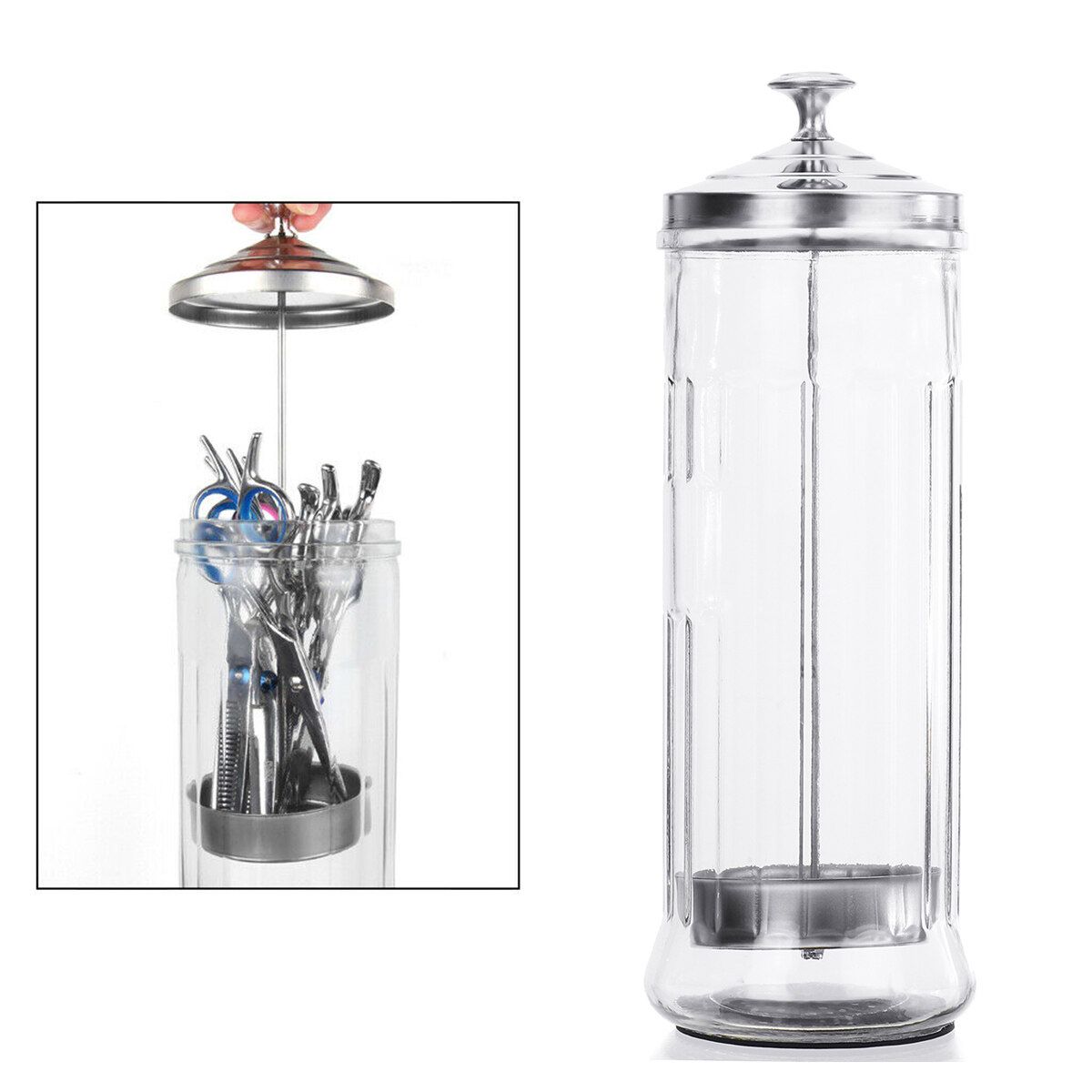 1000ml/1500ml Empty Glass Sanitizing Sterilizing Disinfectant Jar For Barber Shear Combs Tools 1000ml