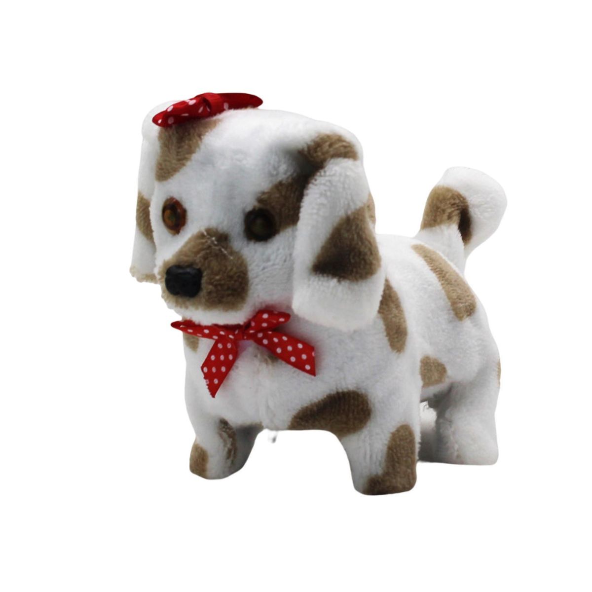 Dog Plush Toy Bow-knot Interactive Dog Toy Brown