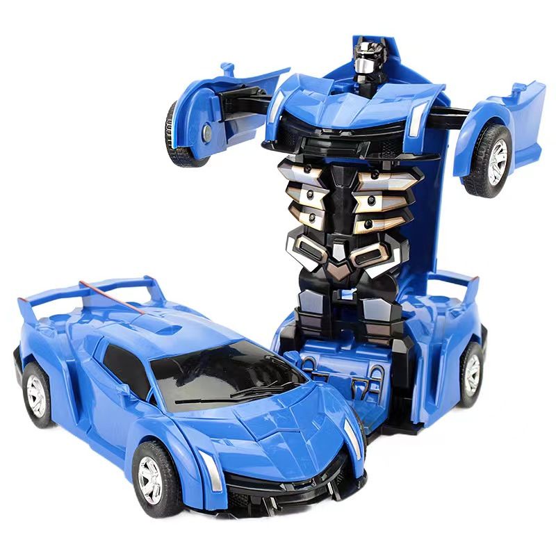 Car Inertial Transformer Robots Toy -Dark Blue
