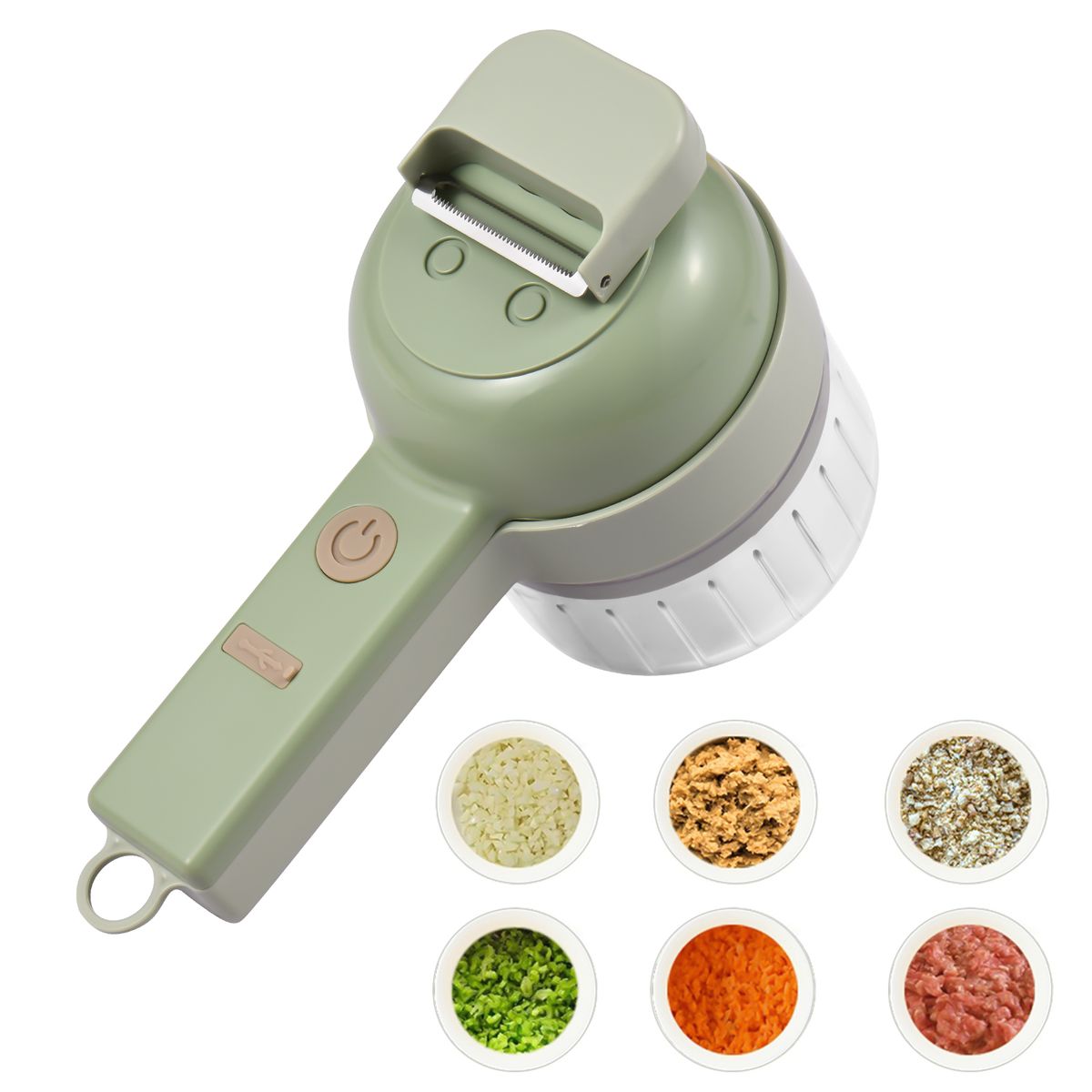 4-1 Electric Vegetable Chopper Handheld Food Cutter Set -USB
