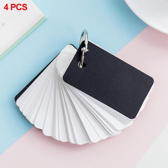 Flash Cards Study Note Cards W/ Binder Rings Flashcards School Black