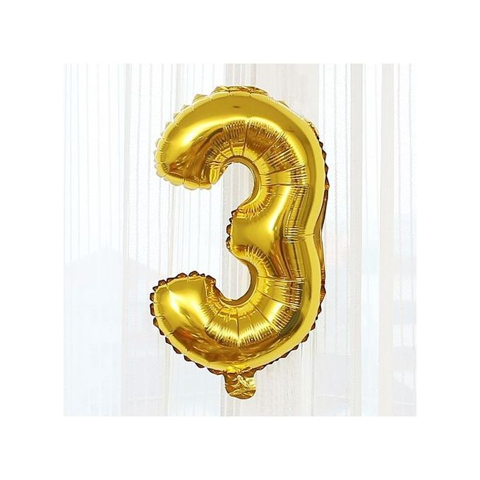 Birthday Number Ballon - Gold - 3