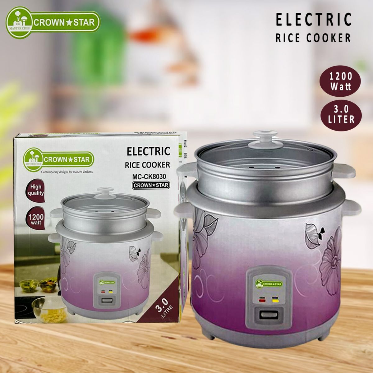 Electric Rice Cooker-3Liters