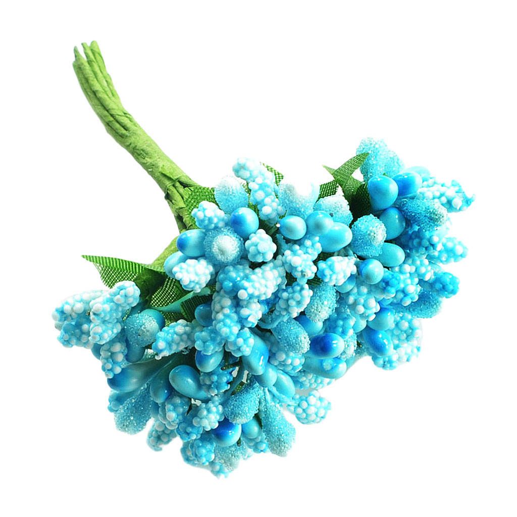 A Bunch Of 12x Colorful Artificial Flower Stamens Blue