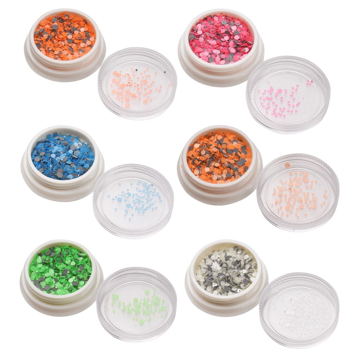 6 Colors Glow In The Dark Glitter Dipping Nail Powder Nail
