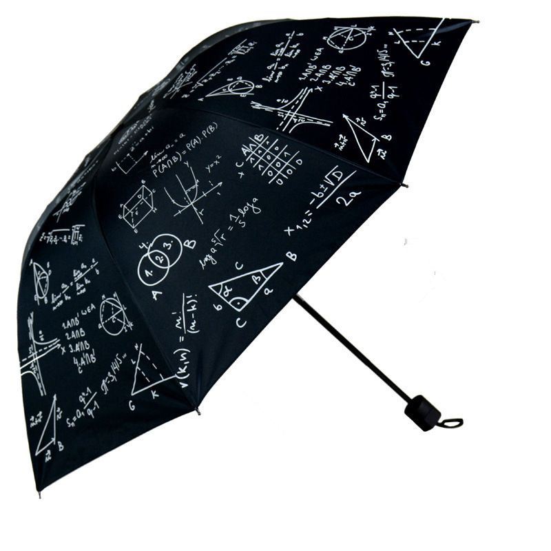 Novel Mathematical Formula Umbrella Men Folding Rain