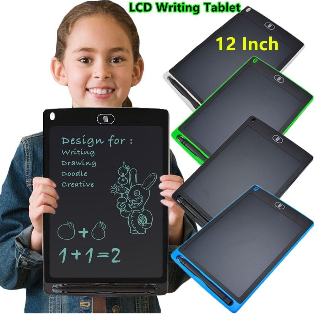 12 Inch Lcd Writing Tablet Portable Reusable - Black