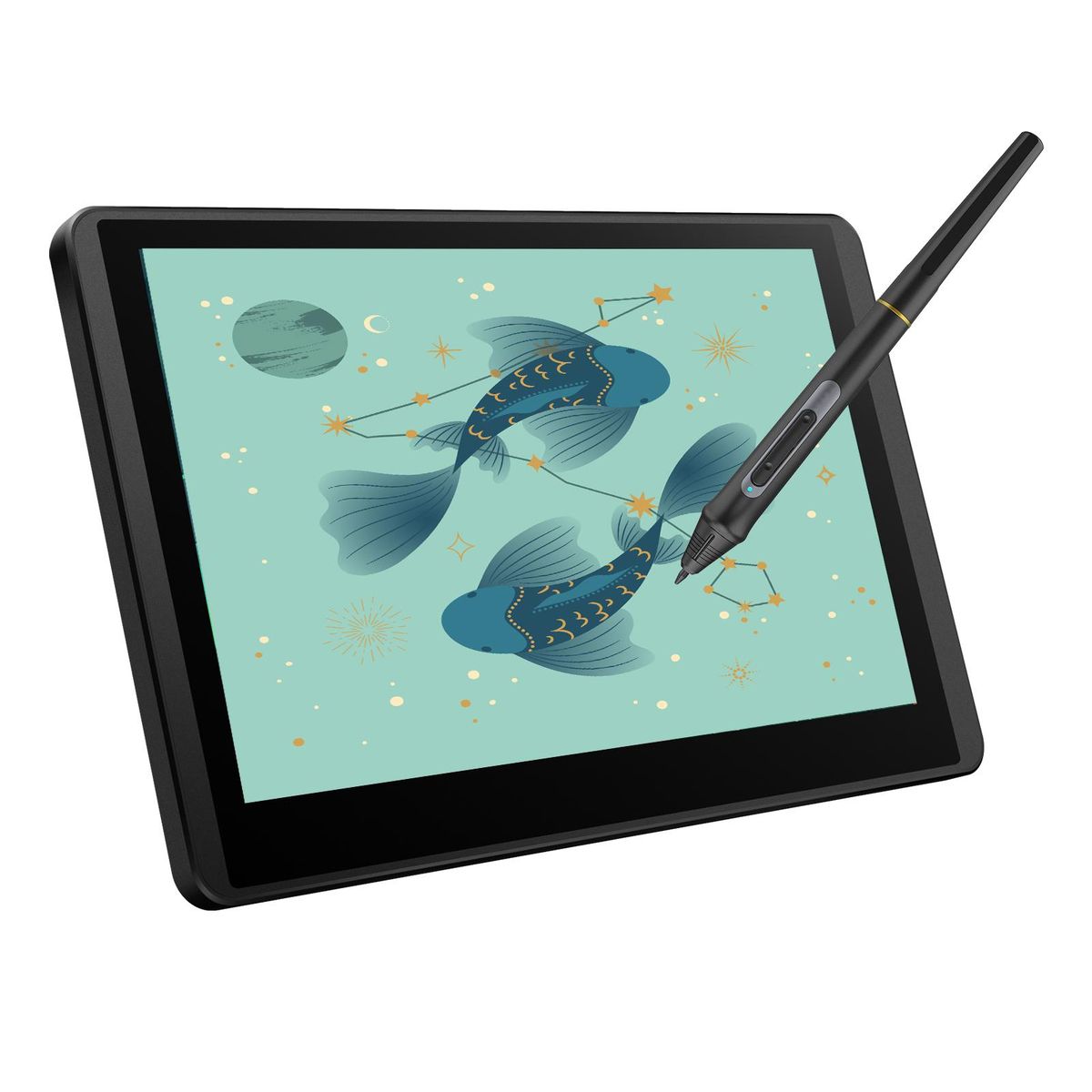 Bisofice 12HD-A H-IPS LCD Graphics Drawing Tablet Monitor 11.6 Inch Size 1366x768 Display 8192 Pressure Level Passive Technology with Tilt Function Support Windows MacOS USB-Powered Low Consumption Drawing Tablet with Interac