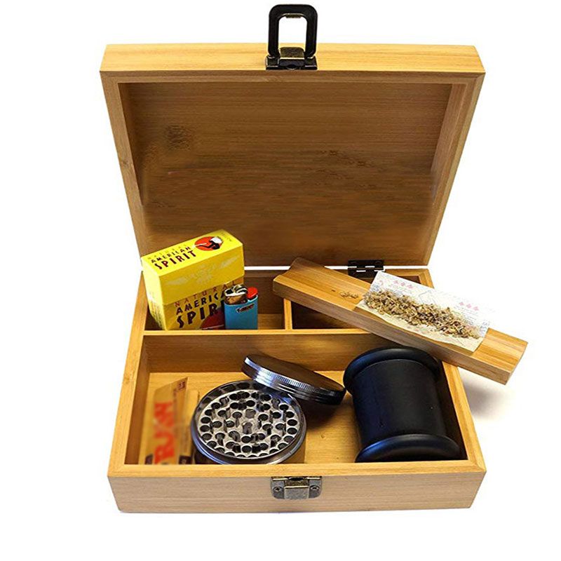 Wooden Rolling Tray Set Reusable Eco Friendly Bamboo Wooden