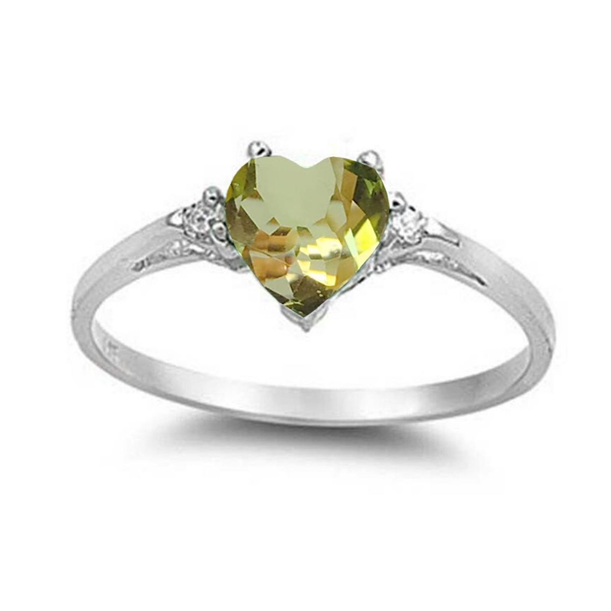 Finger Ring Ladies Fashion Love Heart Shape Engagement Ring Light Green