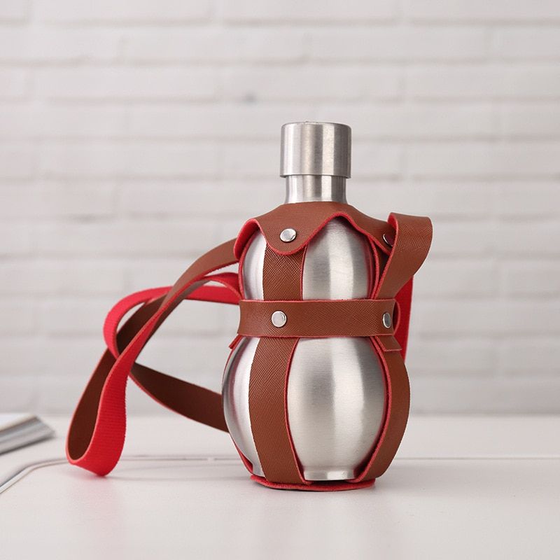 Portable Hip Flask Wine Jug Gourd Bottle, 500ml 1500ml