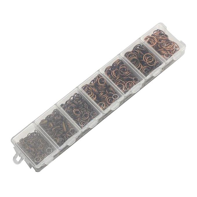 1450 Pieces 3/4/5/6/7/8/10mm DIY Jewelry Findings Open Jump Red Bronze