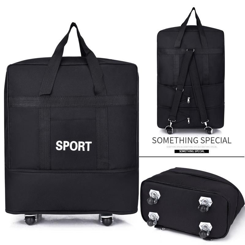 2023 Airline Checked Bag Oxford Large Capacity Travel Universal Wheel Foldable Luggage Moving Storage Bag Rolling Packing Cubes