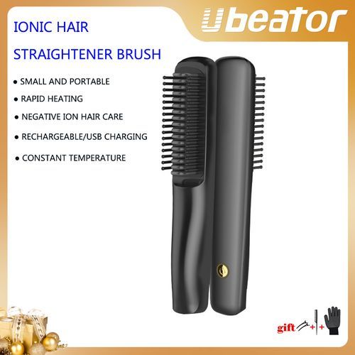 Rechargeable Portable Anti Scald Ceramic Rapid Heating Hot Hair Comb Straightener Beard Brush