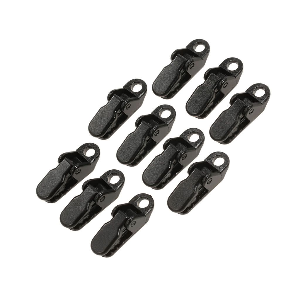 Pack Of 10 Awning Clamp Tarp Clips Snap Hangers Tent Camping