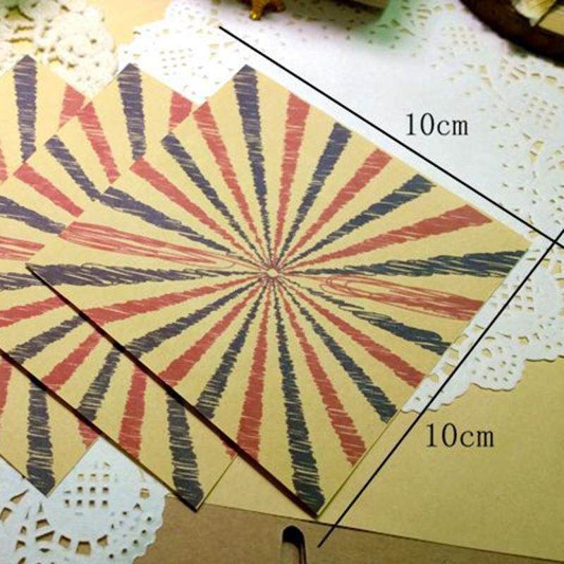 Vintage 6 Designs 60 Sheets Double Sided Origami Paper DIY Folded Kraft Paper Craft Scrapbooking Decor Retro Color