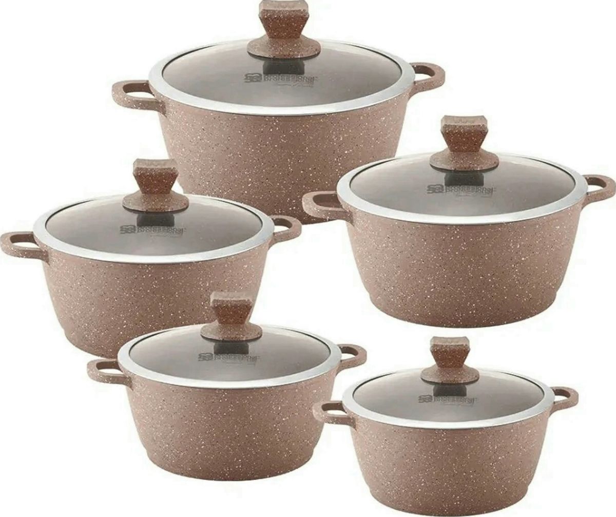 5 Set Diecast NonStick Stock Pot -Made In United Kingdom