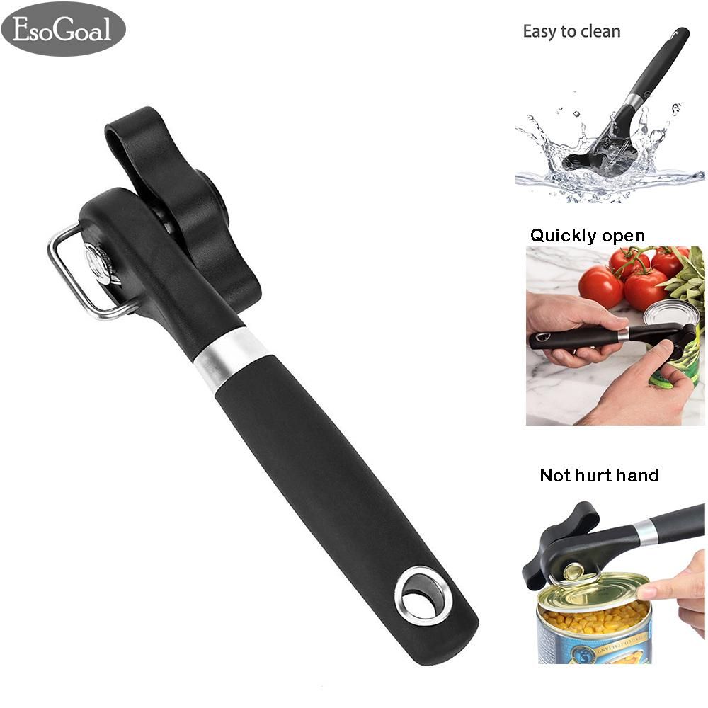 EsoGoal Stainless Steel Can Opener Smooth Edge Handy Turn