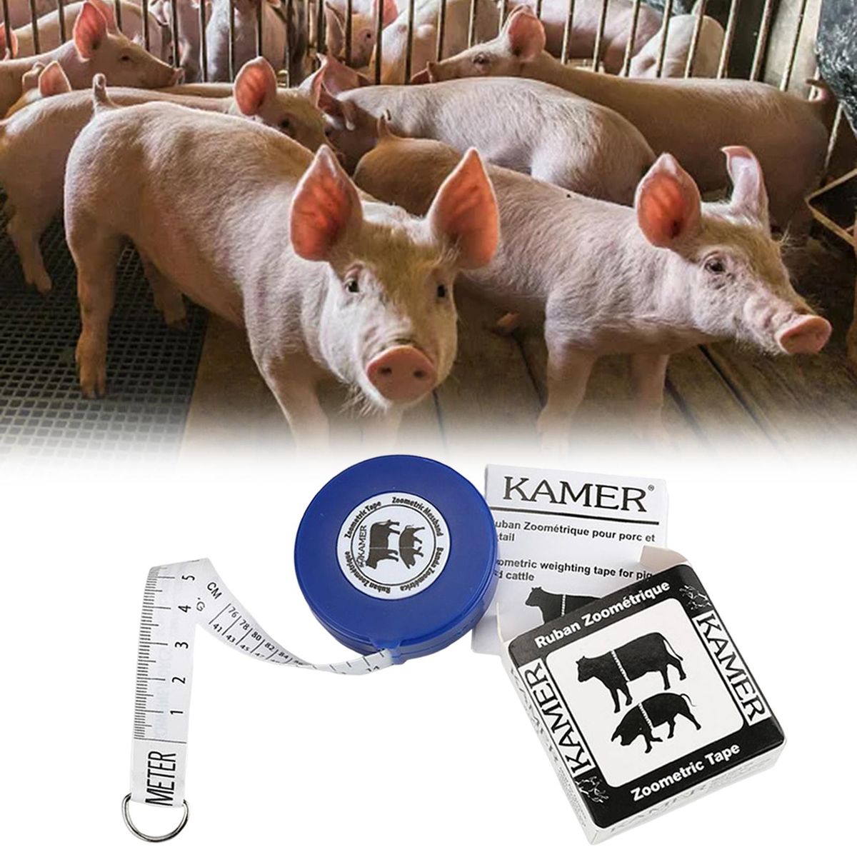 Retractable Pigs Cattles Weightband Weight & Height Tape Measure