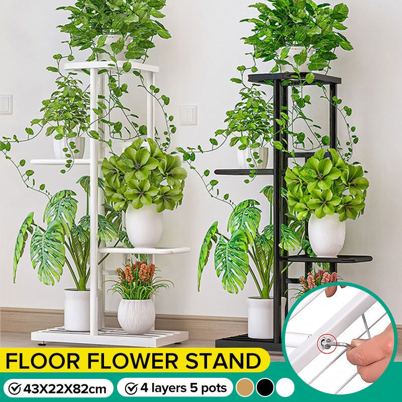 European Flower Stand Flower Rack Multi-layer Sitting Room Chlorophyta Shelf Balcony Indoor Floor Shelves White